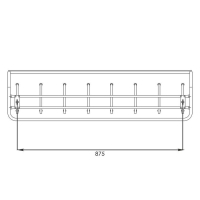 Вешалка настенная с полкой, 8 крючков, 97,5&times;22&times;26,5 см, цвет медный антик