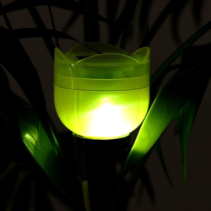 Садовый светильник на солнечной батарее &laquo;Тюльпан жёлтый&raquo;, 4.5 &times; 29 &times; 4.5 см, 1 LED, свечение белое