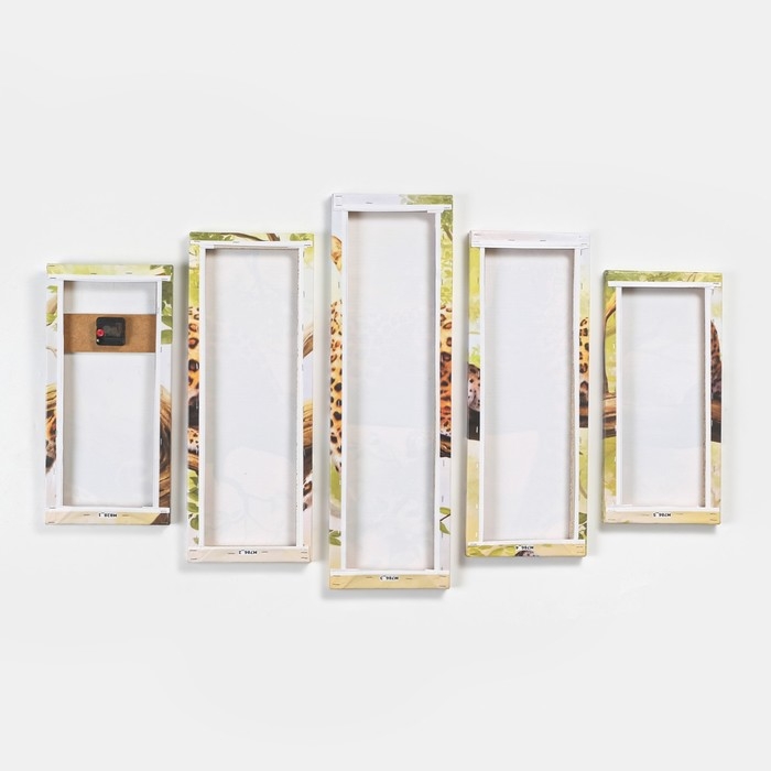 Часы настенные, модульные, серия: Животный мир, "Леопард", 80х140  см