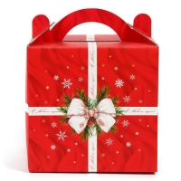 Коробка кондитерская с окном, сундук, «С Новым годом!», 20 х 20 х 20 см, Коробка кондитерская с окном, сундук, «С Новым годом!», 20 х 20 х 20 см,