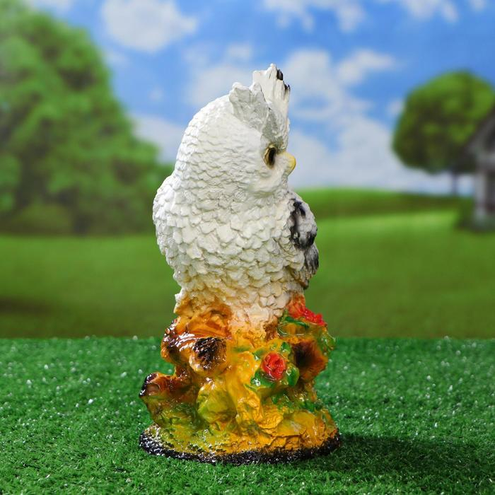 Садовая фигура Садовая фигура "Сова с букетом роз" белая, 26см