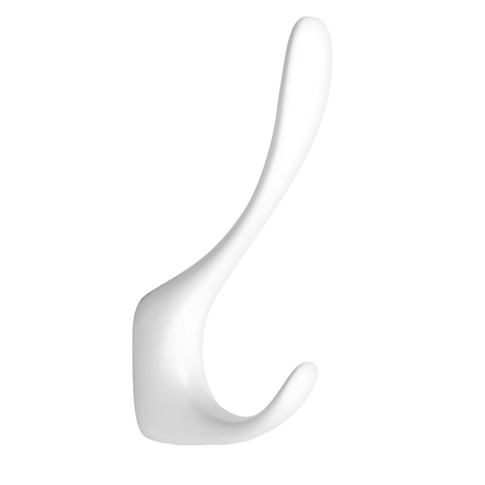 Крючок мебельный CAPPIO HEEL, двухрожковый, белый Крючок мебельный CAPPIO HEEL, двухрожковый, белый