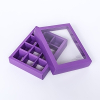 Коробка для 12 конфет, сиреневая, 19 х 15 х 3,6 см. Кондитерская упаковка Коробка для 12 конфет, сиреневая, 19 х 15 х 3,6 см. Кондитерская упаковка