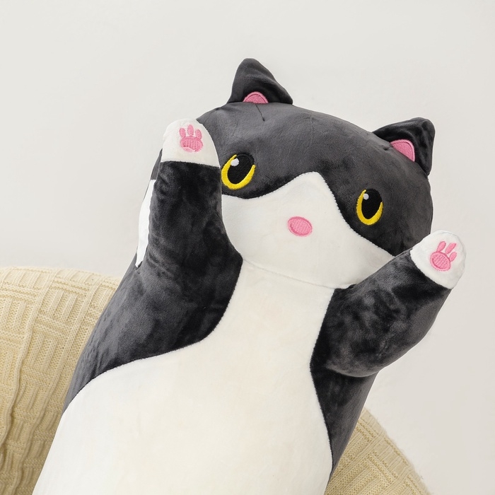 Шкурка мягкой игрушки «Кот-батон», 110 см, цвет чёрный, без набивки Шкурка мягкой игрушки «Кот-батон», 110 см, цвет чёрный, без набивки