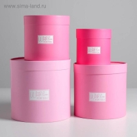 Набор коробок из тонкого картона 4 в 1, упаковка подарочная, &laquo;Розовый&raquo;, 12 х 12 - 20 х 20 см