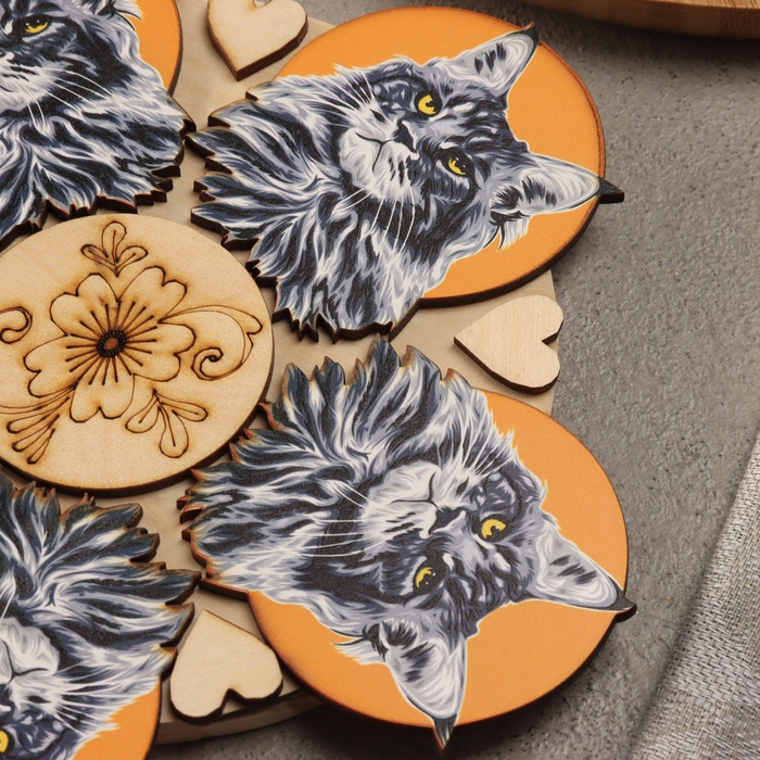 Подставка под горячее "Мейн-кун", D=20, можжевельник