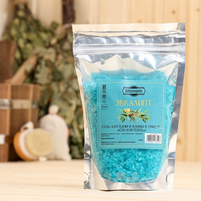 Соль для бани и ванны Соль для бани и ванны "Эвкалипт" 500 гр Добропаровъ