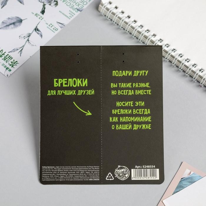 Брелоки парные &laquo;Качаю орешек лопаю пельмешек&raquo; набор, 2 шт.