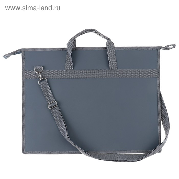 Папка для чертежей и рисунков A3, 420 х 343 х 50 мм, с ручками, пластиковая, молния сверху, 0.9 мм, Папка для чертежей и рисунков A3, 420 х 343 х 50 мм, с ручками, пластиковая, молния сверху, 0.9 мм, "Стандарт" ПР 5, плечевой ремень, серая