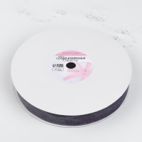 Лента бархатная, 25 мм, 18 &plusmn; 1 м, цвет серый №184