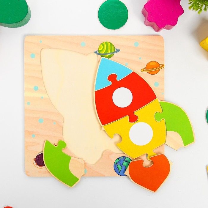 Игрушка развивающая пазл &laquo;Ракета&raquo; 0,3&times;15&times;15 см