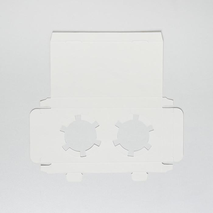 Коробка для капкейка, кондитерская упаковка, 2 ячейки, &laquo;Мрамор&raquo;, 16 х 8 х 11.5 см