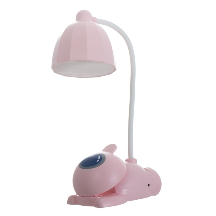 Настольная лампа "Робот" LED 5Вт USB АКБ розовый 11,8х7,8х31 см RISALUX