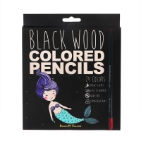 Карандаши 24 цвета BlackWoodColor, пластиковые, трёхгранные, МИКС Карандаши 24 цвета BlackWoodColor, пластиковые, трёхгранные, МИКС