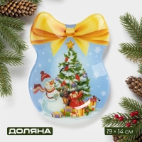 Блюдо стеклянное сервировочное Доляна &laquo;Бант. Зимняя сказка&raquo;, 19&times;14 см