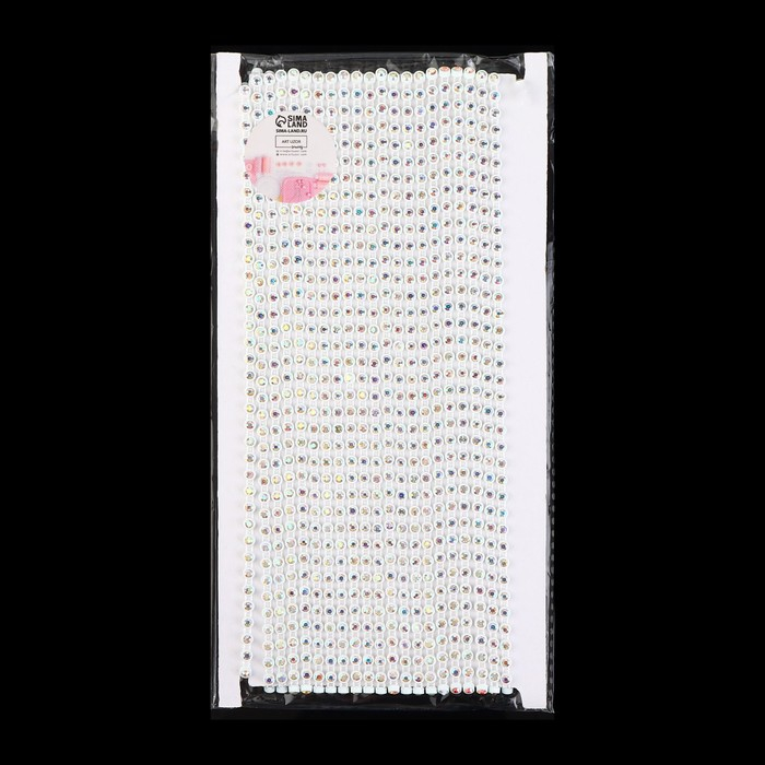 Стразы на нитях, с голографией, 4 мм, 9 &plusmn; 1 м, цвет белый