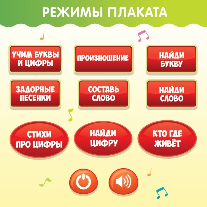 Обучающий электронный плакат &laquo;ZOO Азбука&raquo;, работает от батареек