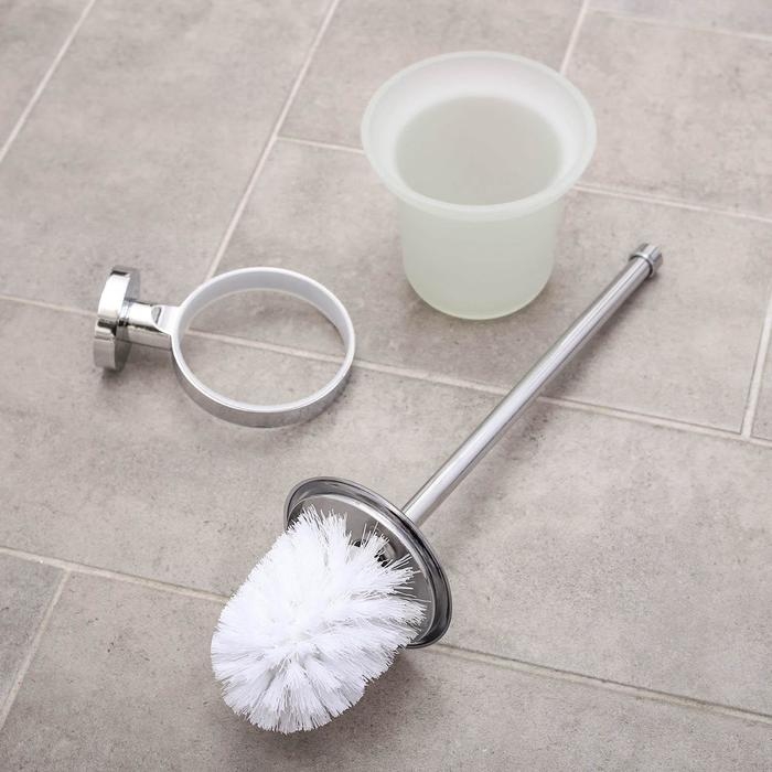 Ёрш для унитаза настенный с крышкой Accoona, 11,5&times;13,5&times;37,5 см, стекло, хром