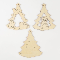 Ёлочная подвеска из дерева своими руками на новый год «Ёлка», новогодний набор для творчества Ёлочная подвеска из дерева своими руками на новый год «Ёлка», новогодний набор для творчества