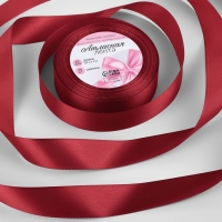 Лента атласная, 25 мм &times; 23 &plusmn; 1 м, цвет бордовый №48