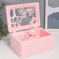 Шкатулка музыкальная механическая "Велопрогулка" розовая 12,5х17,5х8 см Шкатулка музыкальная механическая "Велопрогулка" розовая 12,5х17,5х8 см