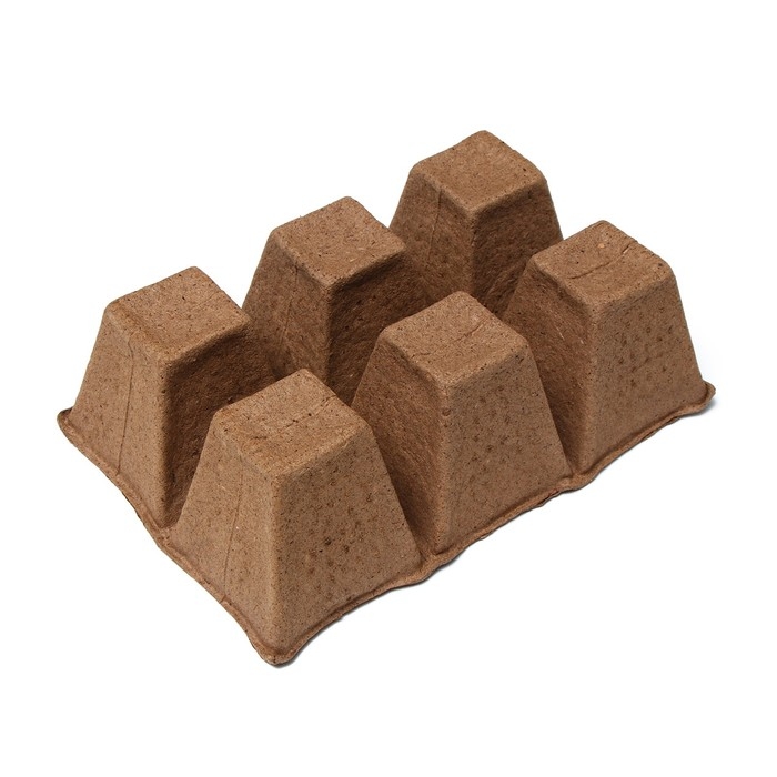 Торфяная кассета, 6 ячеек по 400 мл, 9 &times; 9 см, набор 3 шт., &laquo;Умный город&raquo;