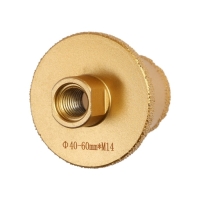 Коронка алмазная ТУНДРА, для УШМ, для отверстий под слив, по плитке, мрамору, 40/60 мм, М14   993530