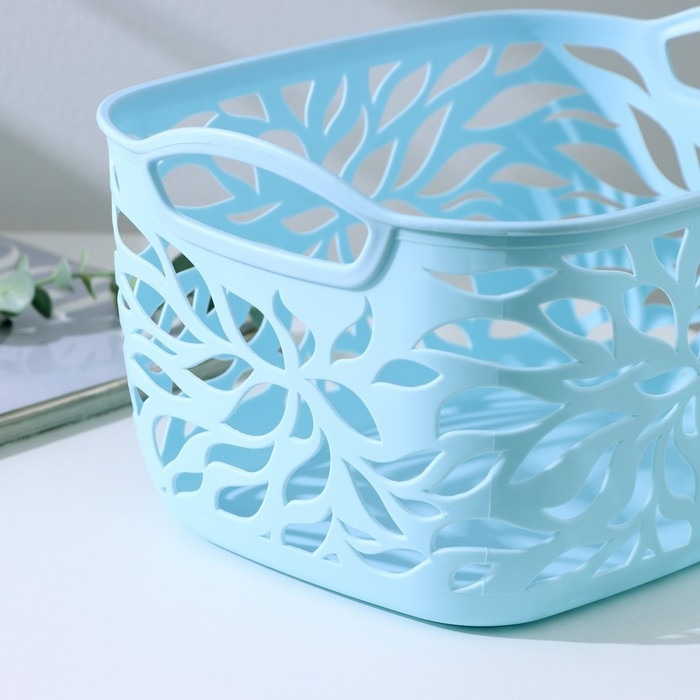Корзина для хранения &laquo;Листья&raquo;, пластик, 29,5&times;21,5&times;16 см, цвет МИКС