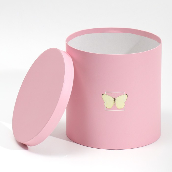 Набор круглых коробок 5 в 1, упаковка подарочная, &laquo;Бабочки&raquo;, 23 х 23 х 25 ‒ 15 х 15 х 15 см