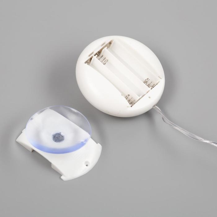 Светодиодная фигура на присоске &laquo;Ёлка&raquo; 16 &times; 20 см, пластик, батарейки АААх3 (не в комплекте), свечение тёплое белое