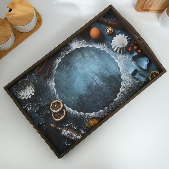 Поднос деревянный для завтрака "Прованс. Корица", 43&times;27.5&times;7 см, коричневый