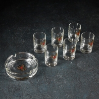 Набор подарочный &laquo;Золотой Герб России&raquo;, 6 стопок 50 мл, пепельница