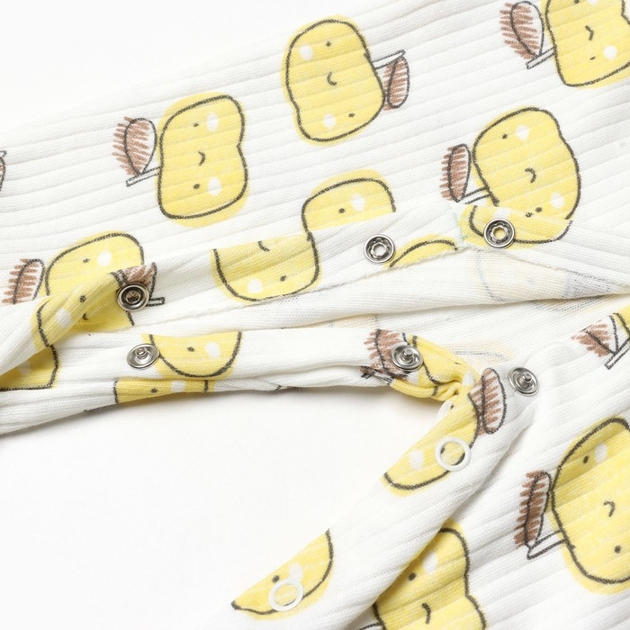 Комбинезон детский (3 шт.), цвет жёлтый/красный/зелёный, рост 62 см