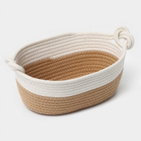 Корзина для хранения плетёная ручной работы LaDо́m &laquo;Вега&raquo;, хлопок, 33&times;22&times;13 см, цвет бежевый