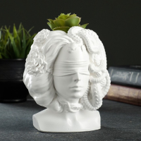 Кашпо - органайзер "Горгона Медуза" белая, 12,5х16х10,5см Кашпо - органайзер "Горгона Медуза" белая, 12,5х16х10,5см