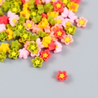 Декор для творчества пластик "Астры цветные" набор 100 шт 0,6х0,6 см