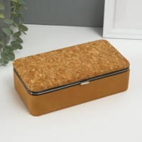 Шкатулка кожзам для украшений "Пробка" 10х18х6 см Шкатулка кожзам для украшений "Пробка" 10х18х6 см