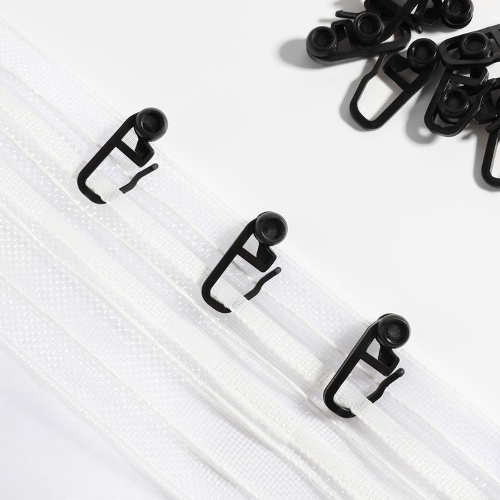 Крючок для штор, гвоздик с замком, 2,7 × 1,1 см, 20 шт, цвет чёрный Крючок для штор, гвоздик с замком, 2,7 × 1,1 см, 20 шт, цвет чёрный