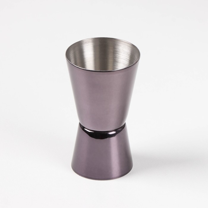 Джиггер Доляна &laquo;Металлик&raquo;, 15/30 мл, нержавеющая сталь, цвет тёмно-серый