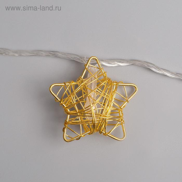 Гирлянда «Нить» 4 м с насадками «Звезда проволока», IP20, прозрачная нить, 20 LED, свечение тёплое белое, 8 режимов, 220 В Гирлянда «Нить» 4 м с насадками «Звезда проволока», IP20, прозрачная нить, 20 LED, свечение тёплое белое, 8 режимов, 220 В