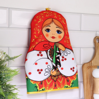 Грелка на чайник &laquo;Матрёшка&raquo;, с платочком