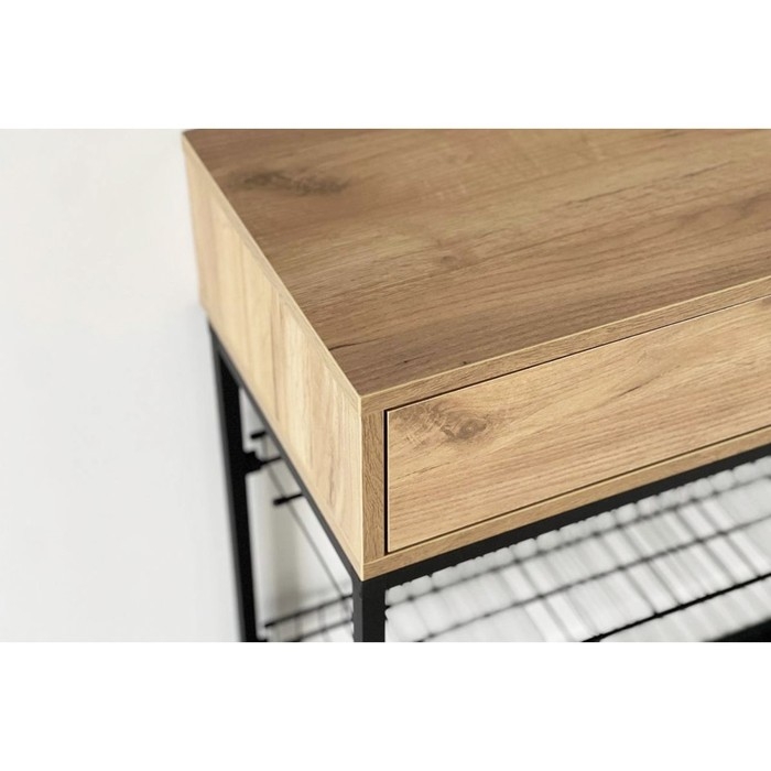 Обувница "Краш" 750х344х905, Черный муар/Дуб крафт золотой