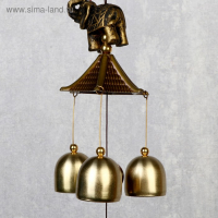 Музыка ветра металл "Индийский слон" 6 колокольчиков 50 см