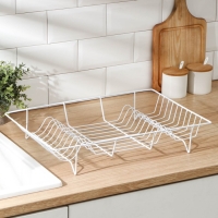 Сушилка для посуды Доляна, 47,5×32×9 см, цвет белый Сушилка для посуды Доляна, 47,5×32×9 см, цвет белый