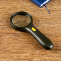 Лупа 2,5х, d=7,5см, с подсветкой, зеленая Лупа 2,5х, d=7,5см, с подсветкой, зеленая