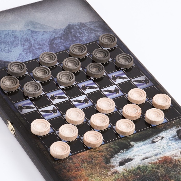 Нарды деревянные большие, настольная игра Нарды деревянные большие, настольная игра "Волк и орел", 50 x 50 см, с шашками