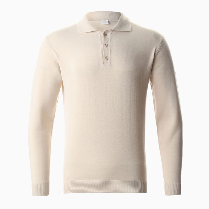 Джемпер поло мужской MINAKU: Knitwear collection цвет кремовый ,р-р 52