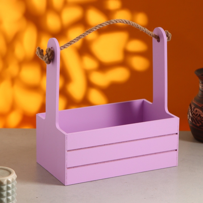 Набор кашпо деревянных 3 в 1 (29&times;18&times;33; 25&times;15&times;30; 21&times;12&times;23) "Аром", Сиреневый