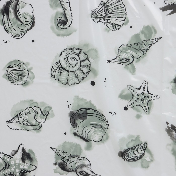 Штора для ванной «Посейдон», 180×180 см, цвет чёрный Штора для ванной «Посейдон», 180×180 см, цвет чёрный