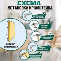 Кронштейн складной для столов и полок ТУНДРА, 2 шт., длина 250 мм, сталь, цвет белый Кронштейн складной для столов и полок ТУНДРА, 2 шт., длина 250 мм, сталь, цвет белый